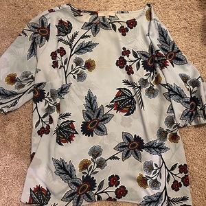 Loft Plus Blue Floral Blouse 26W